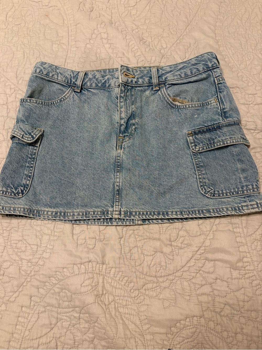 Light Wash Denim Mini Skirt